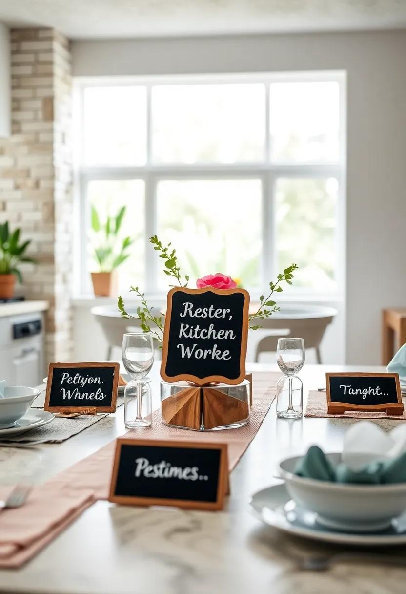 Mini Chalkboard signs: Personalize ‌your dining experience by using mini chalkboards⁣ to display messages, menu items, or even inspirational quotes ‌that resonate with your meal