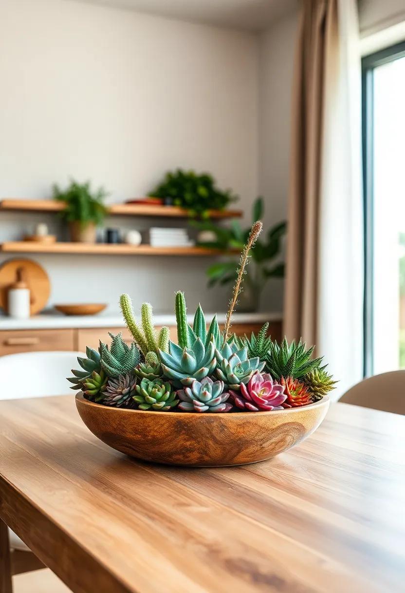Succulent Arrangements: Low-maintenance and trendy,a grouping of colorful⁣ succulents in an eclectic dish adds a modern twist ‌to‍ your table aesthetic