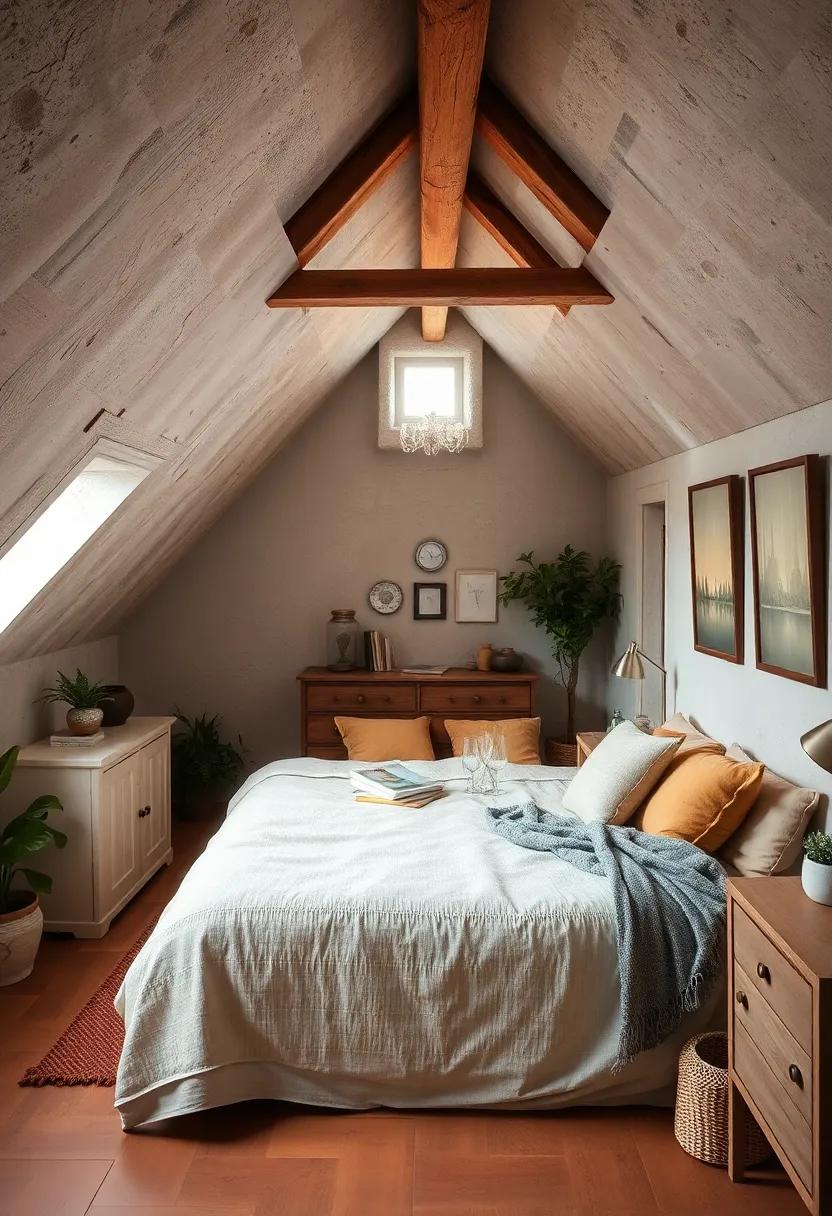 Rustic Charm With Exposed Beams, Vintage Furnishings, and Muted Earth Tone Colors