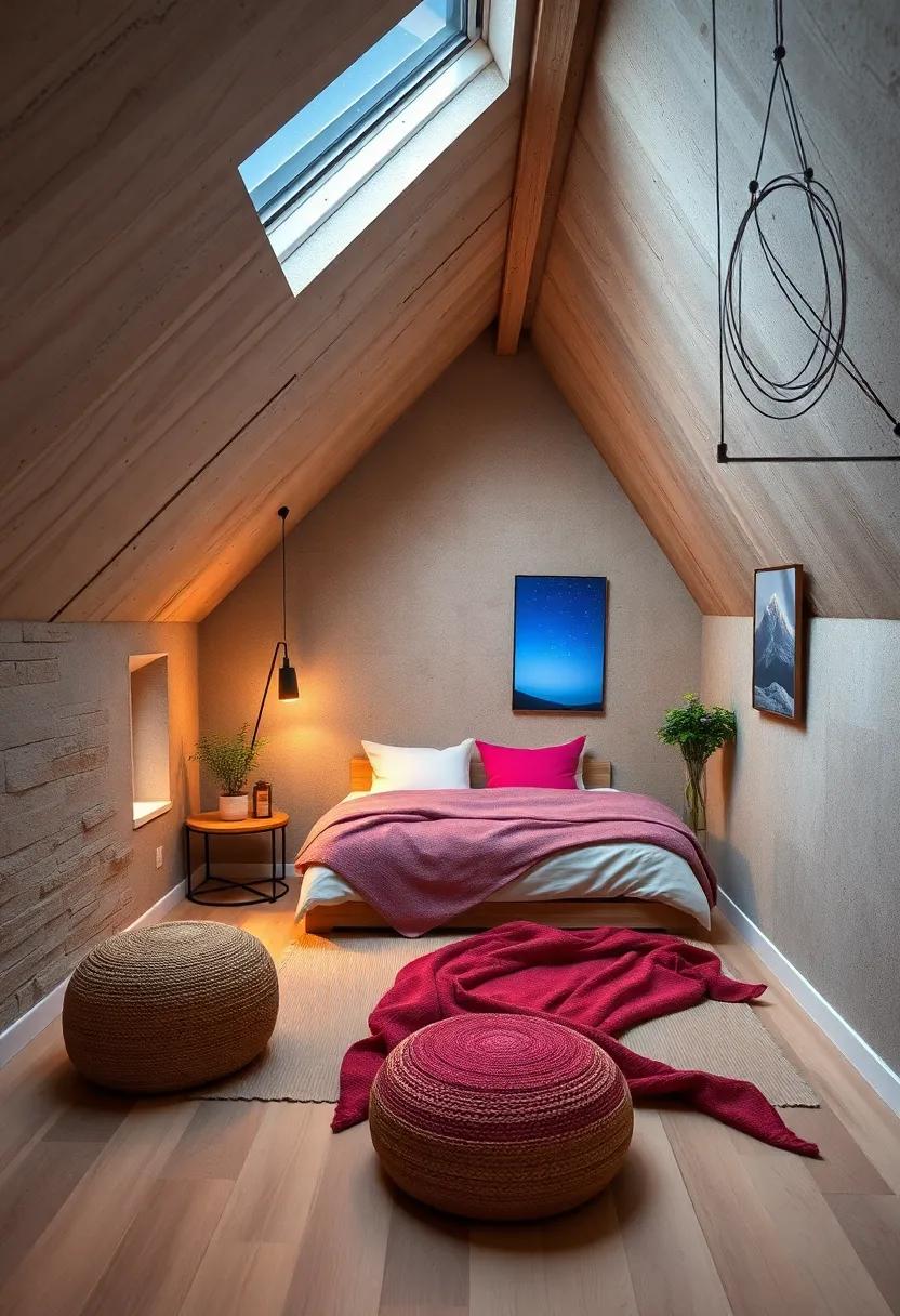 Under-Ceiling Skylights with Views of Starry Night Skies Illuminating the Intimate Space