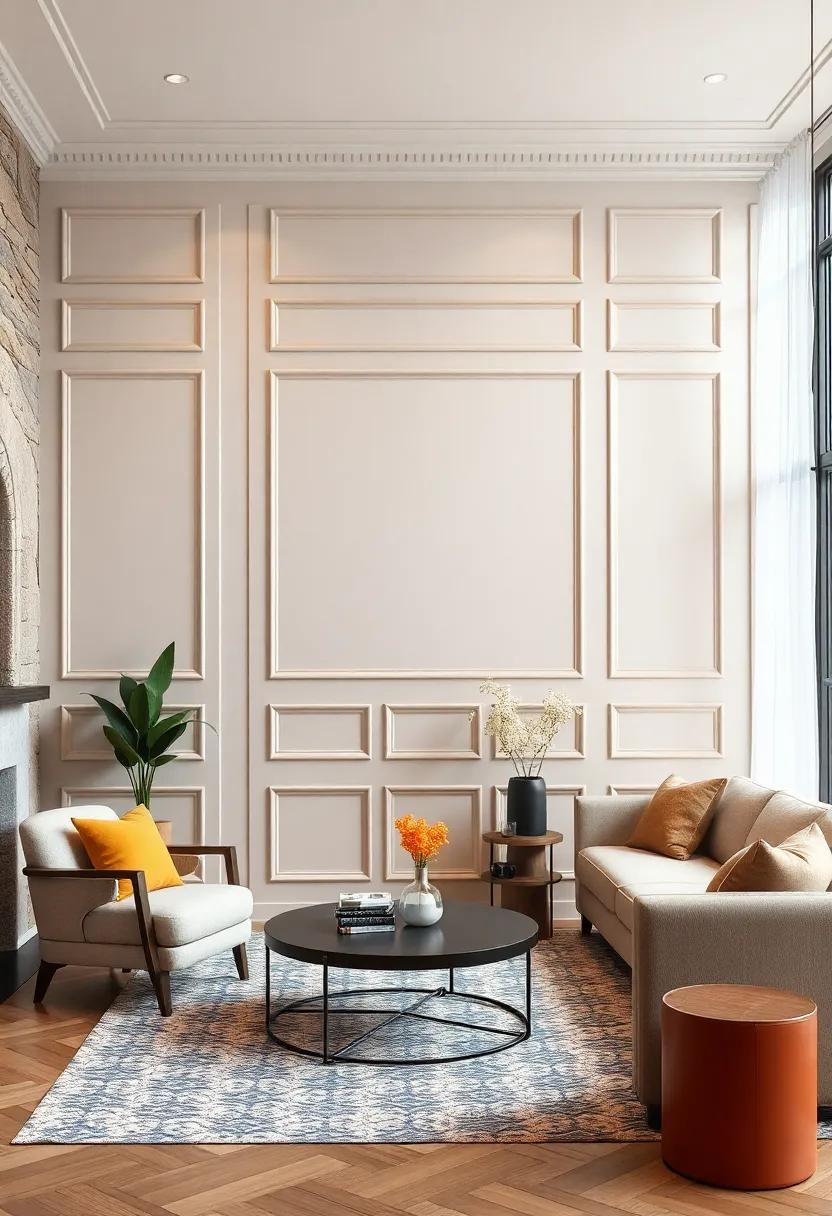 Classic Paneled Wall Sections with Contrasting Paint Colors for Refined Visual Depth