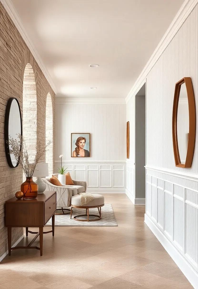 Elegant Beadboard Wainscoting Adding Subtle Texture and Vintage Character to Hallways