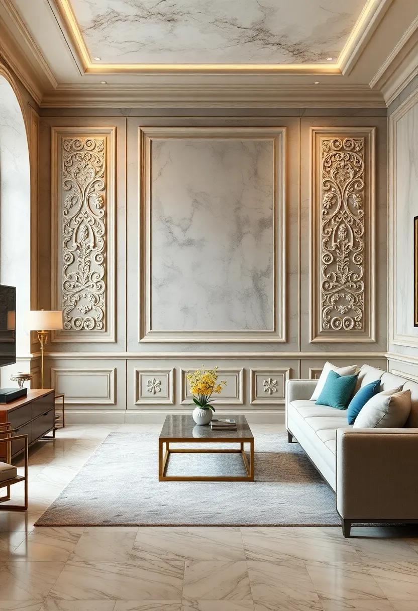 Intricate Molded Wall Panels Inspired by French Rococo Style for Luxurious Decor