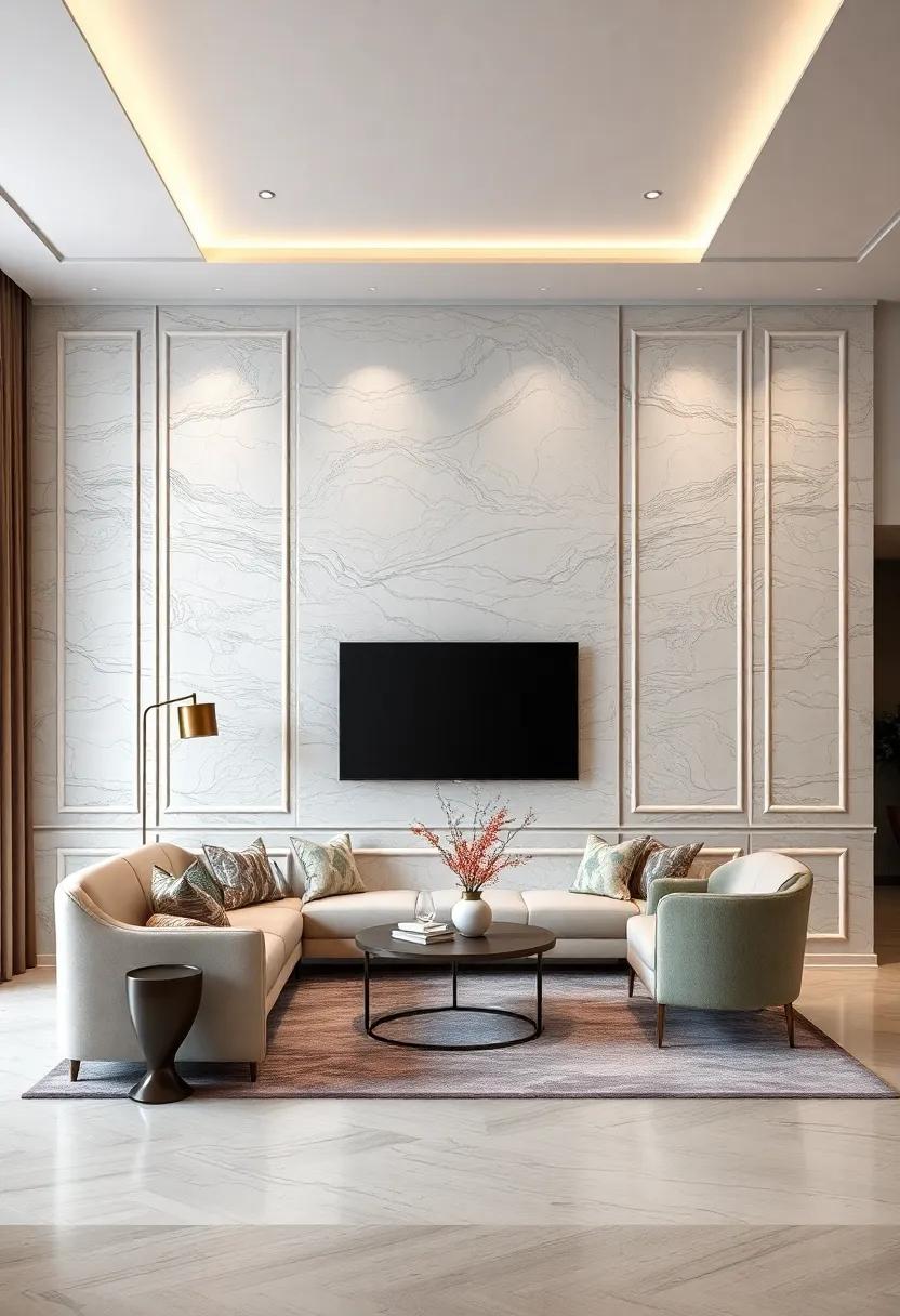 Luxurious Marble-Effect Wall Panels with Veined Sophistication and Royal Ambience