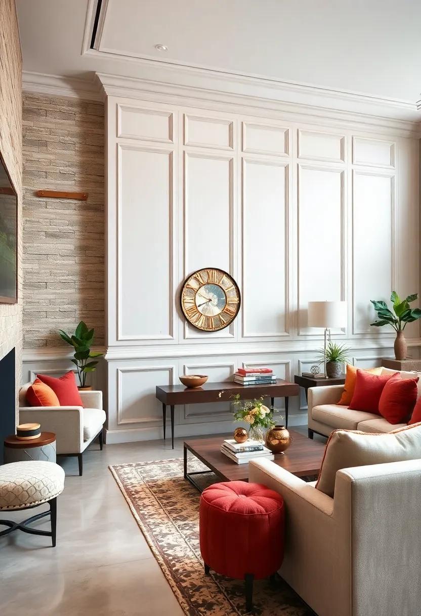 Vintage-Inspired Wall Panels with Distressed Painted Surfaces and Antique Details