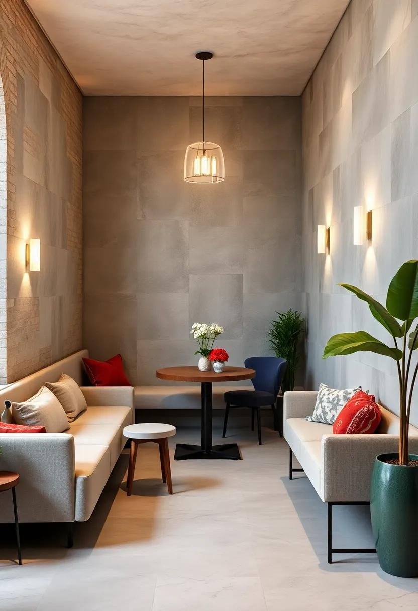 Subtle Backlit Wall Sconces Framing Dining Nooks with Ambient Radiance