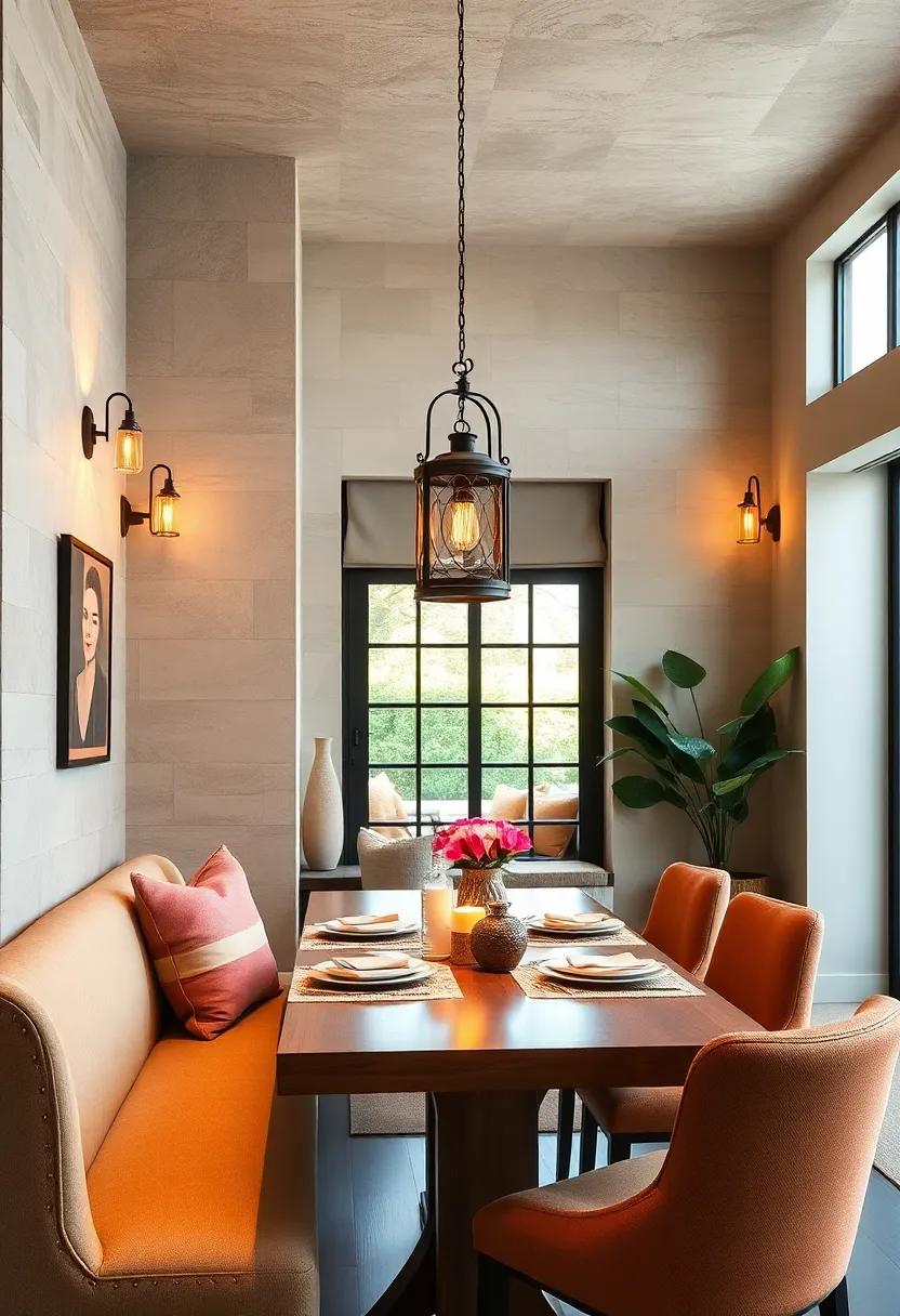 Warm Amber Light from Antique Lantern Style Sconces Creating Inviting Vibes