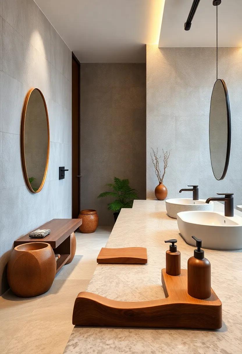 Wooden Bath Accessories: Select wooden toothbrush holders, soap dishes, and lotion dispensers to maintain a natural ⁣theme