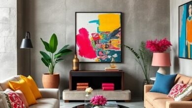 Vibrant Eclectic Living Rooms: Blending Colorful Art and Textiles with Style