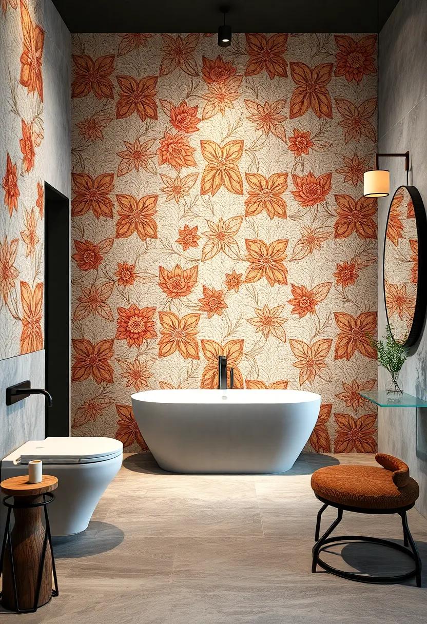 Textured Floral​ Designs: Consider tiles that boast textured floral patterns for⁢ a multidimensional effect, offering both visual intrigue ‍and⁢ tactile experience