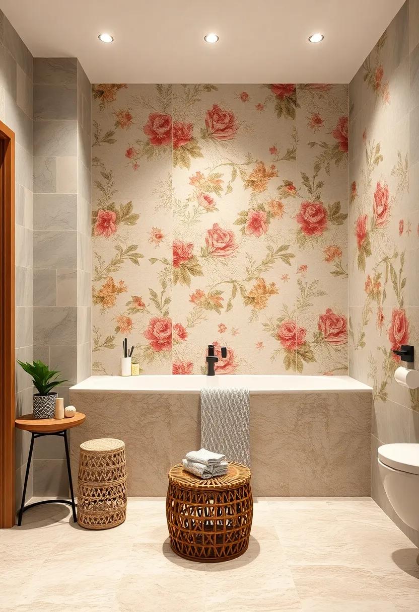 Mixed Floral Patterns: create a unique and ​eclectic bathroom⁢ by incorporating mixed floral patterns, allowing different designs ‍to ⁣complement ‌each​ other
