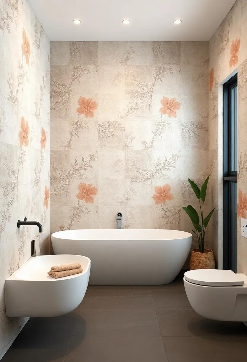 Nature-inspired Colors: Choose tiles that‌ feature floral patterns in earthy, natural colors, seamlessly blending your⁤ bathroom with ⁣a spa-like‍ feel