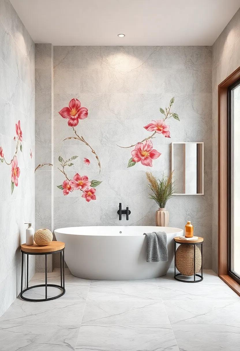 Personal⁤ Touch with Custom Floral Designs: Create unique tiles with custom ‌floral‍ designs to reflect your personal‌ style, ensuring your​ bathroom is ⁢a true reflection of you