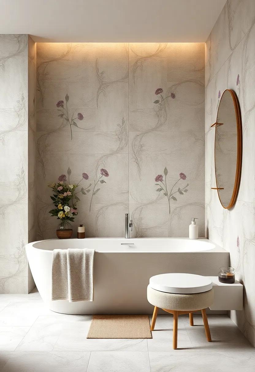 Minimalist Florals: find beauty‍ in⁤ simplicity with minimalist floral designs,‍ perfect ⁤for a clutter-free bathroom space ​that radiates ⁢calm