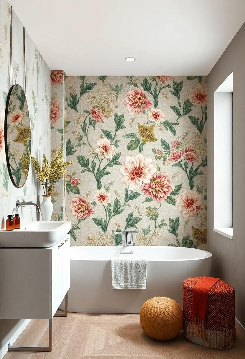 Geometric Floral Fusion: Experience a⁢ modern twist‍ with geometrically patterned floral tiles,combining nature⁢ with ‌design for a fresh and contemporary ​feel