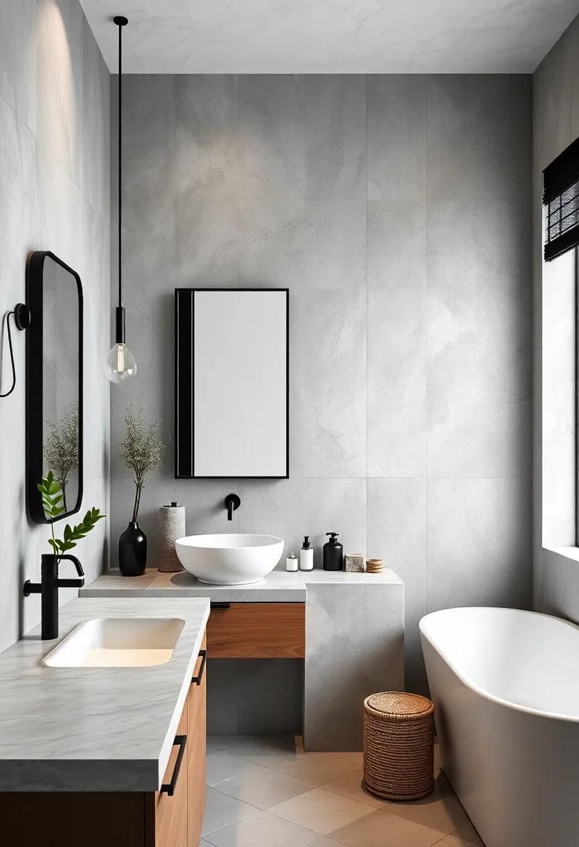 Sleek Black Metal Frames On White Mirrors Enhancing Sophisticated Bathroom Interiors