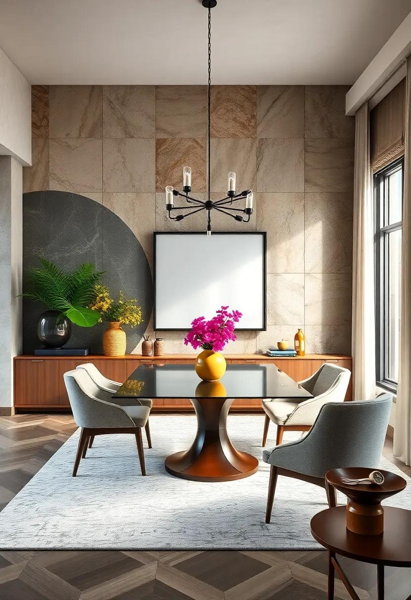 Elegant Geometric Patterns That Add Depth and Sophistication to Your Dining Room Accent Wall