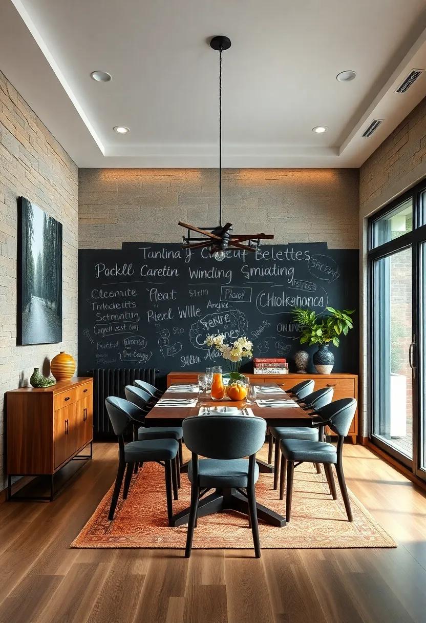 Quirky Chalkboard Walls Inviting Fun Messages and Artistic Flair in the Dining Space