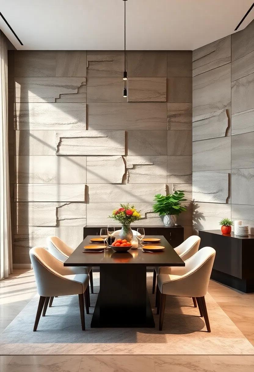 Sculptural Wall Panels Introducing Dimension and Dynamic Shadows into Dining Areas
