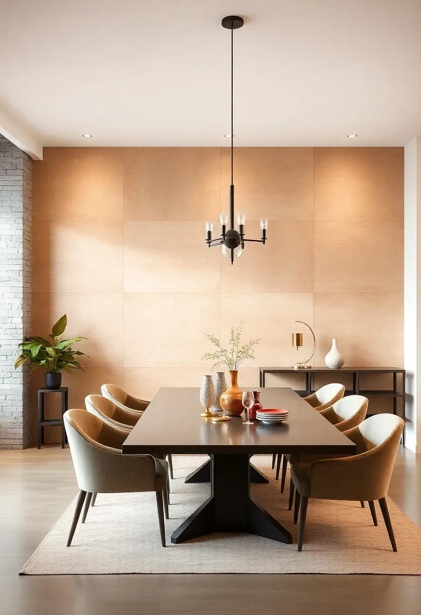 Subtle Ombre Wall Effects Blending Soft Hues to Enhance Dining Atmosphere and Elegance