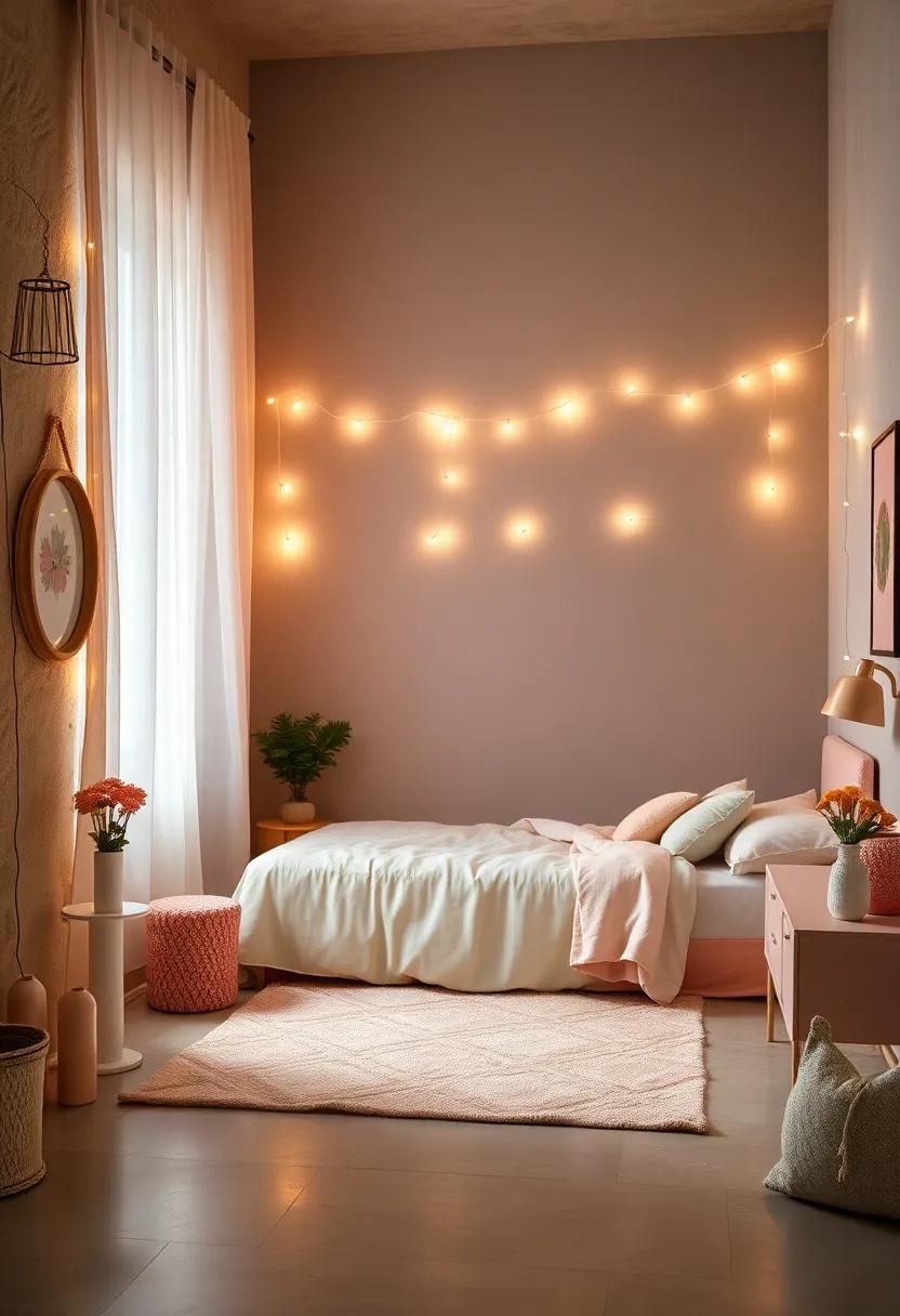 Delicate Fairy Light Strings Creating a Soft Glowing Ambiance Perfect for Bedroom Magic and Wonder