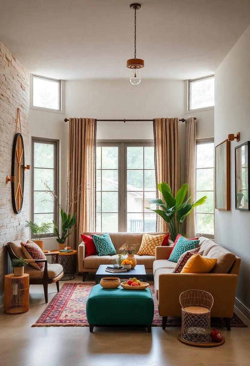 Exploring Boho-Inspired Window Dressings Mixed with Eclectic Metallic Frame Details