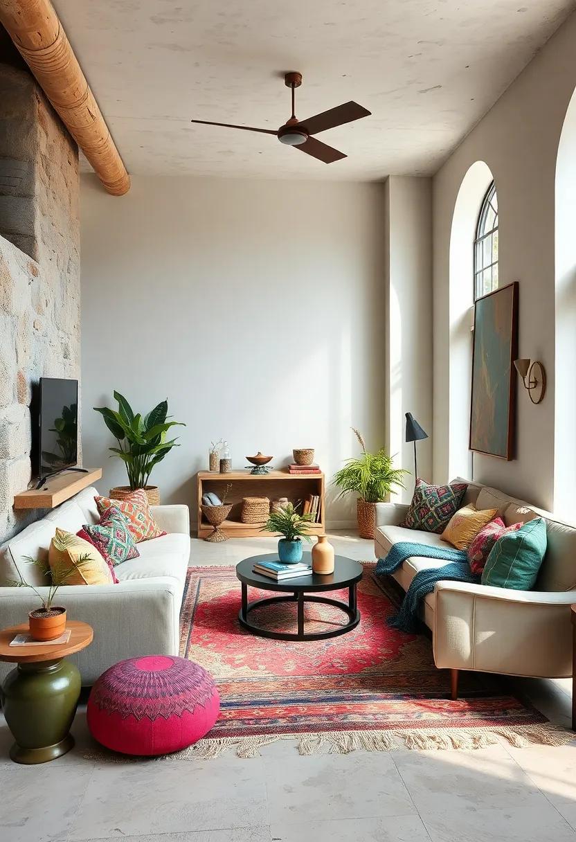 Mixing Vintage Finds with Colorful Bohemian Textiles to Craft a Playful Yet Balanced Living Space