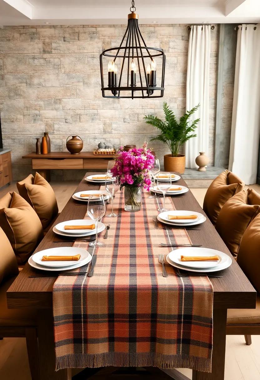 Sport ‌a ⁢classic plaid runner to evoke a sense ‍of warmth ⁤and tradition, making it ideal ⁢for​ family dinners and​ seasonal celebrations
