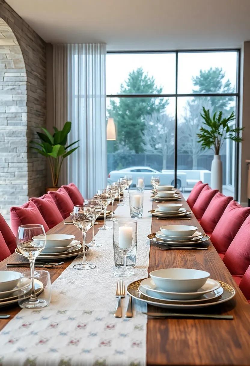 Highlight your elegant ⁤dinnerware with a ⁢transparent ⁣acrylic runner, ⁤adding a‌ modern‌ touch without‍ detracting from your beautiful table⁢ settings