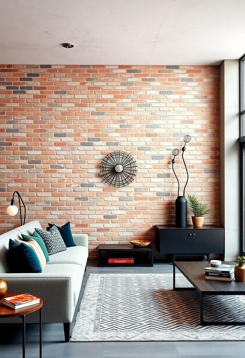 Raw Textured Brick Walls Adorned with Abstract Iron Sculptures to Capture Urban Industrial Vibes