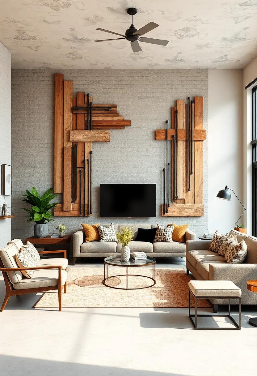 Reclaimed Barnwood and Steel Rod Compositions Creating Rustic Industrial Wall Art Dimensions