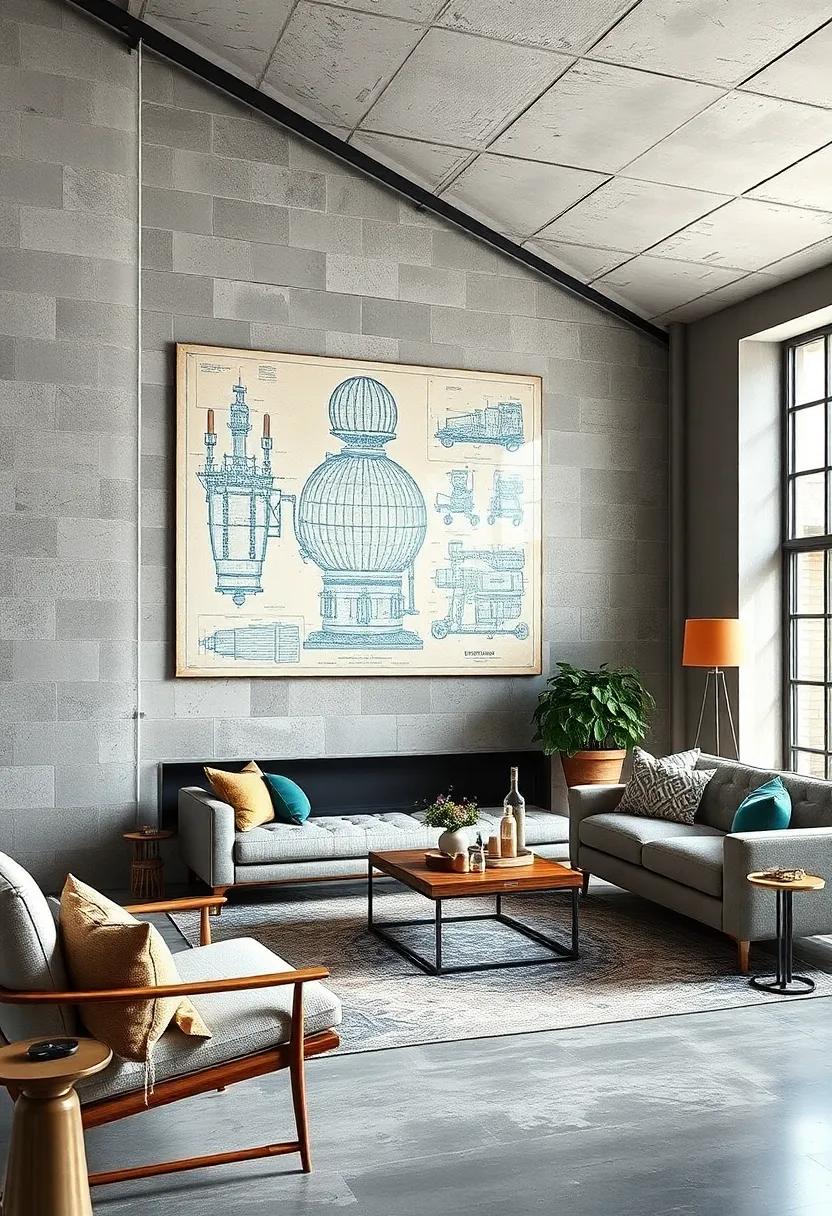 Vintage Factory Blueprints Printed on Transparent Acrylic for a Layered Industrial Art Effect