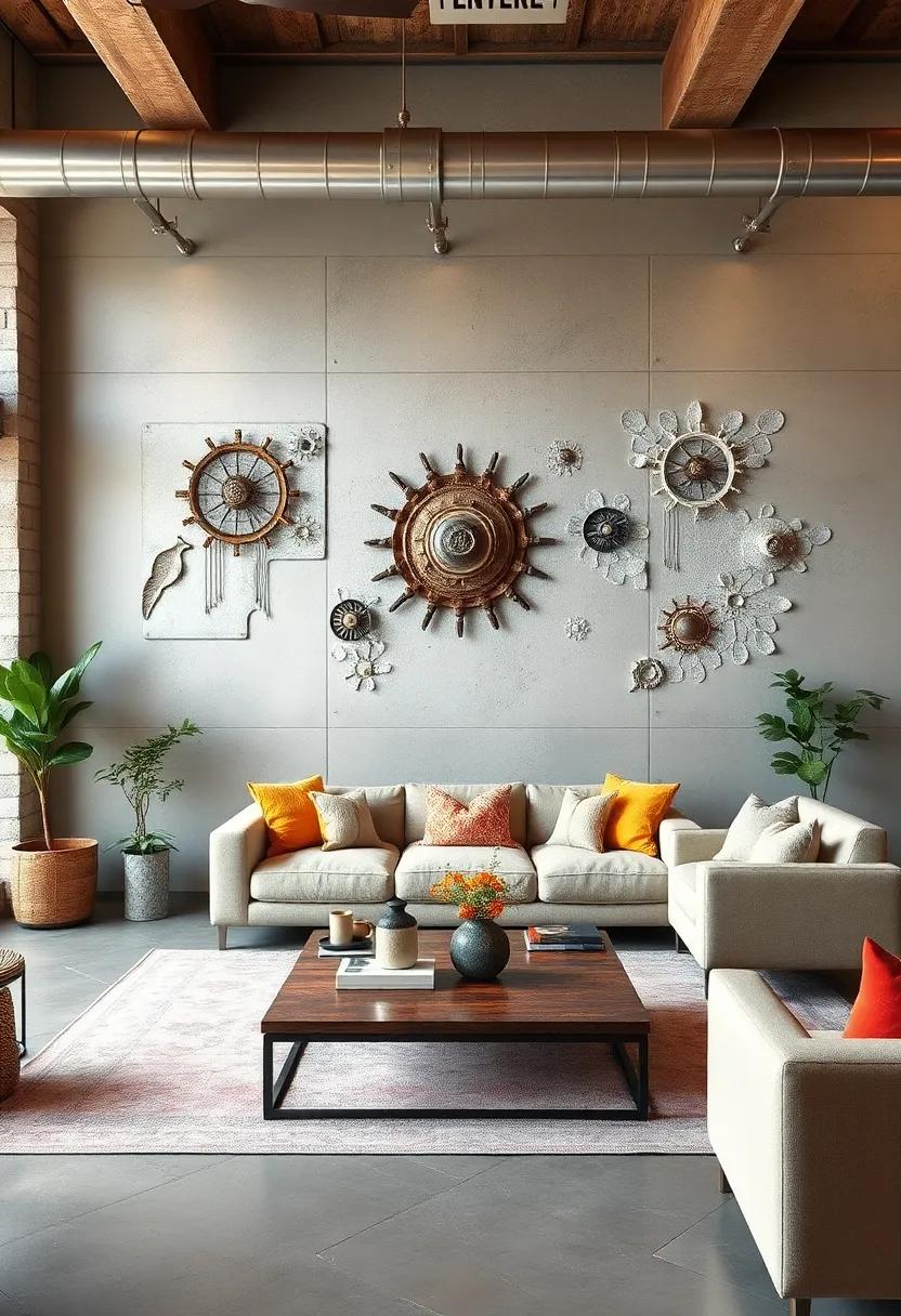 Large Scale Wall Reliefs Made from Scrap Metal and Weathered Wood to Add Depth and Texture