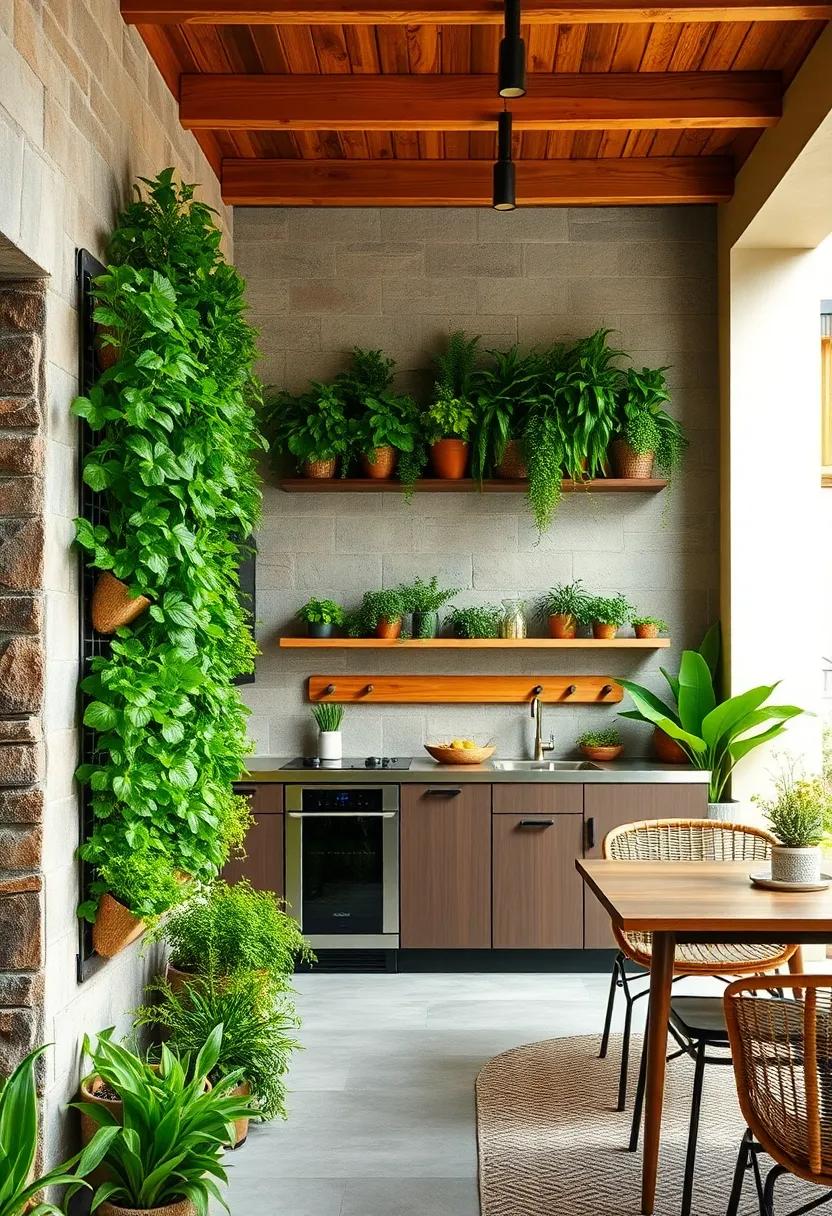 Innovative Vertical Garden Walls Enhancing Aromatics and Fresh Herbs in Limited Kitchen Spaces