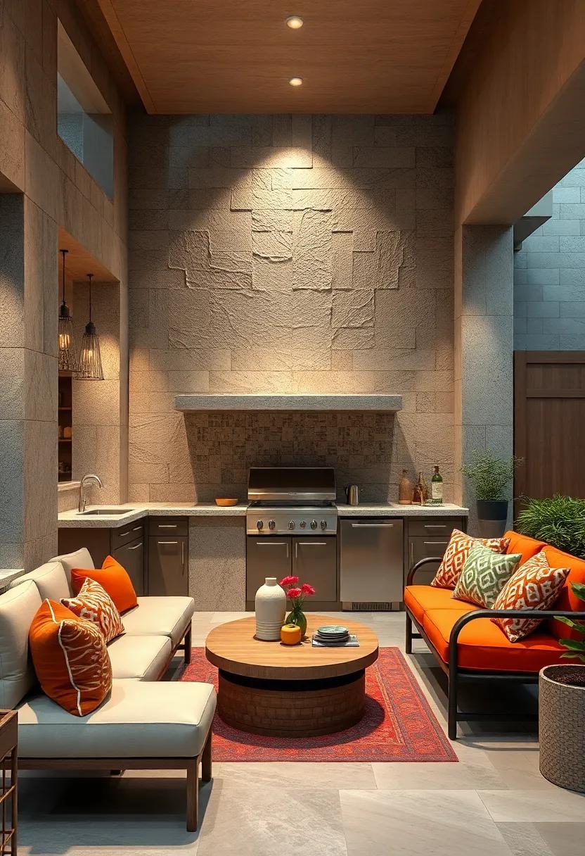 Intricate Tiled Serving Bars Inviting Guests to Engage and Savor Flavors in Limited Spaces