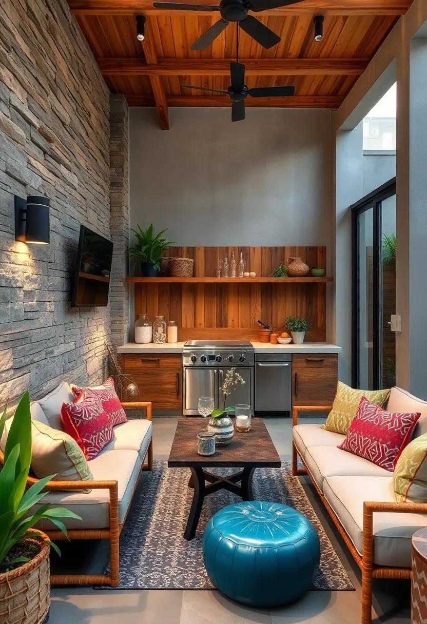 Rustic Wood Accents Adding Texture and Warmth to Compact Culinary Spaces for Max Flavor Delivery