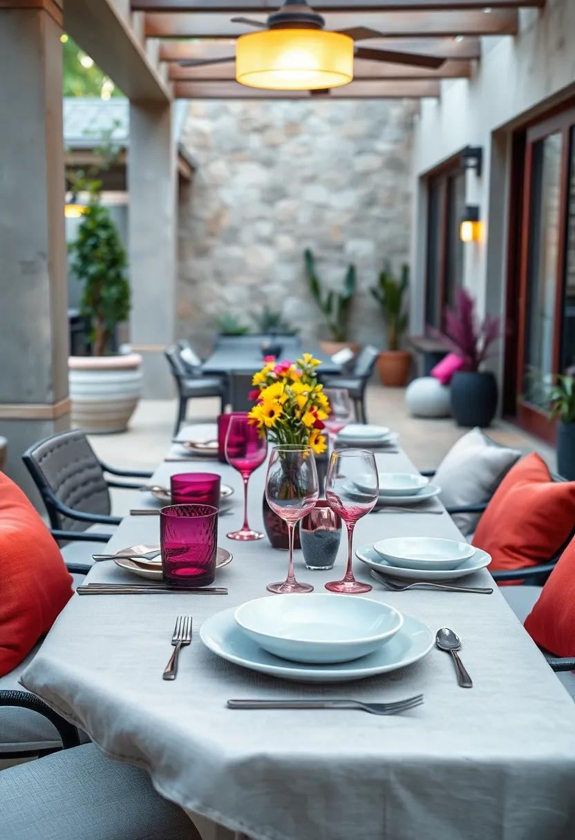 Deep Burgundy and Plum Colored Flatware Adding a Touch of Drama Against Light-Colored Dishes