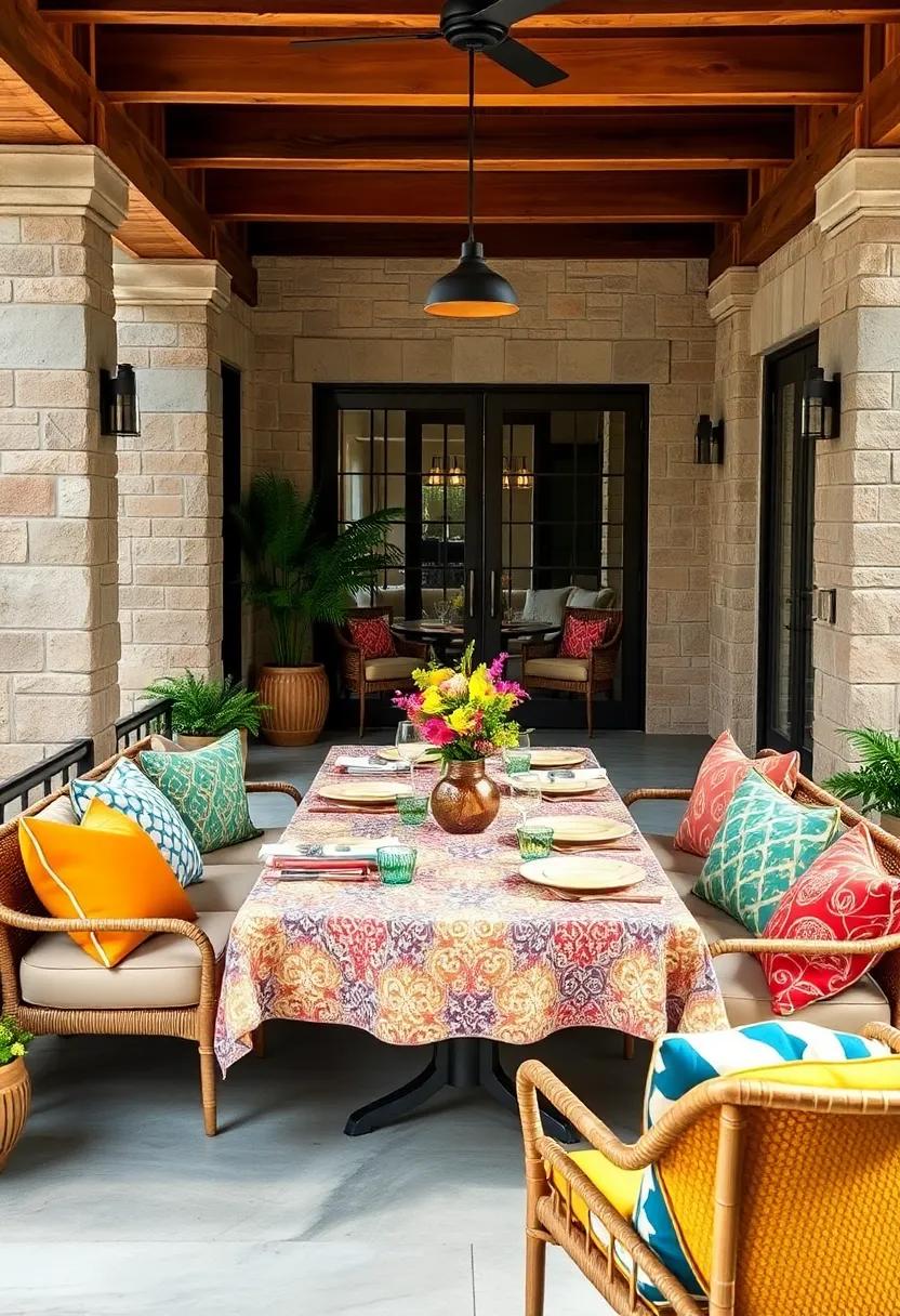 Mixing Patterns and Textures for a Dynamic and Eye-Catching Patio Table Setup