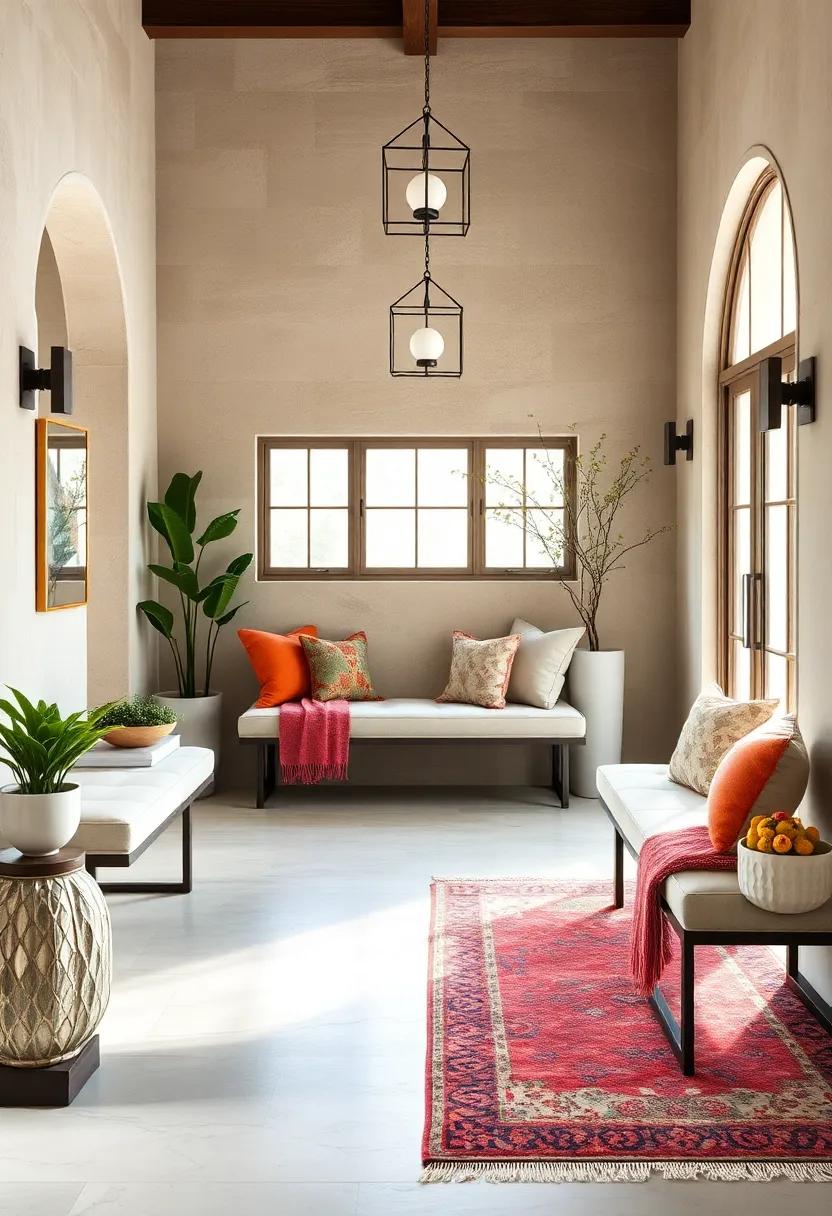 The Allure of Soft Bench Cushions Complemented by Decorative Throws and Accent Rugs