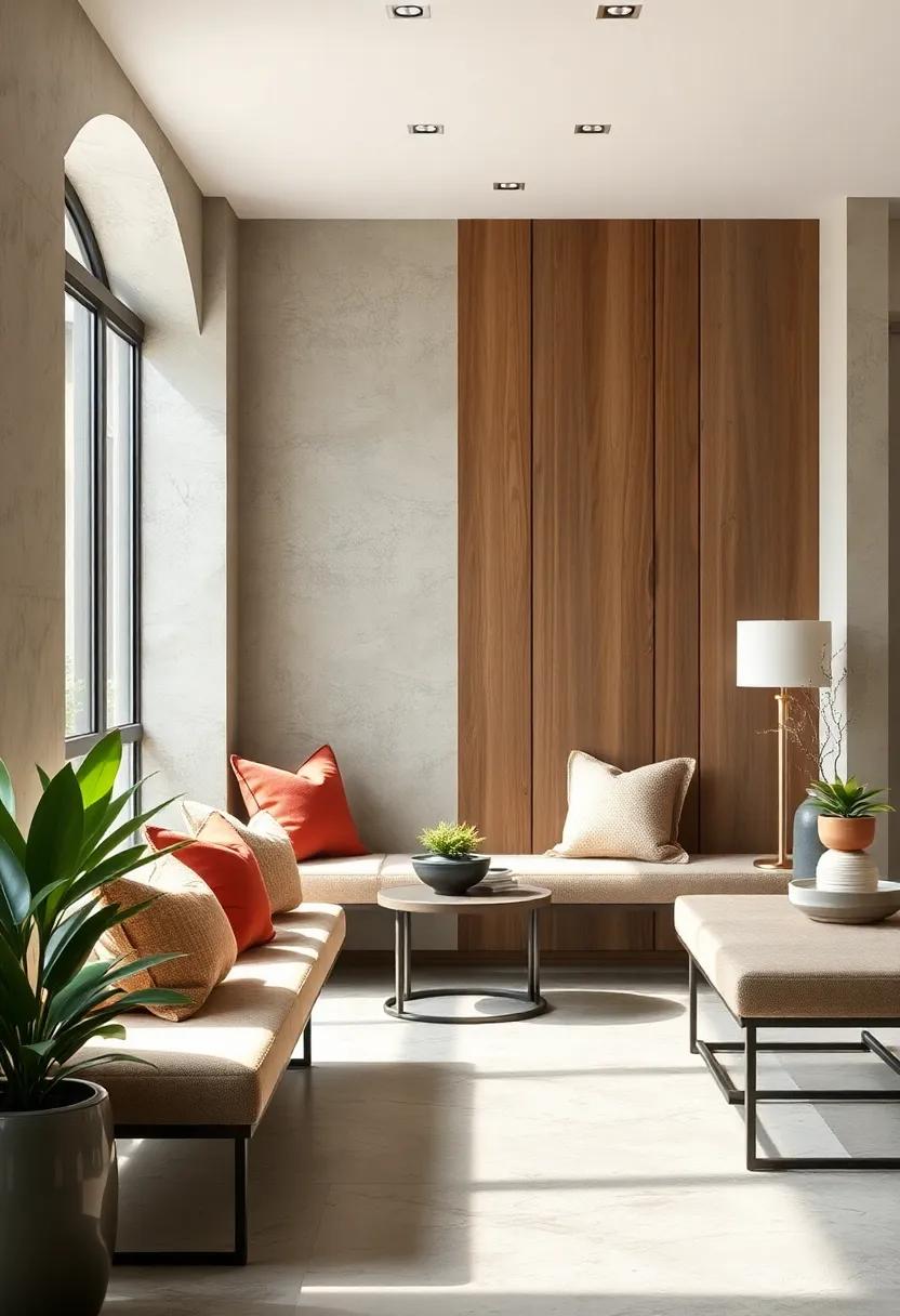 Soft Upholstery Textures Creating a Welcoming Atmosphere for Guests Right at the Door