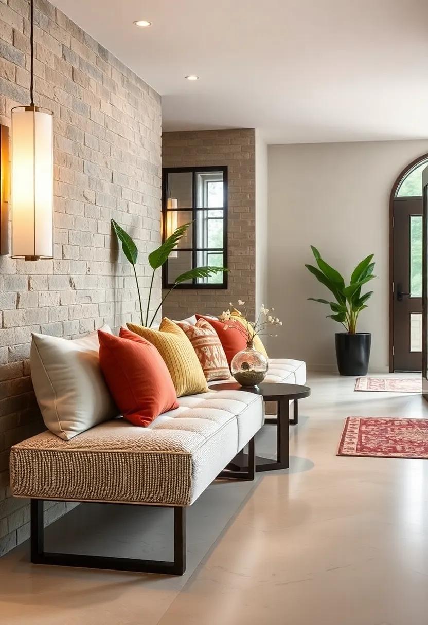 The Soothing Contrast Between Soft Upholstery and Sleek Entryway Flooring Elements