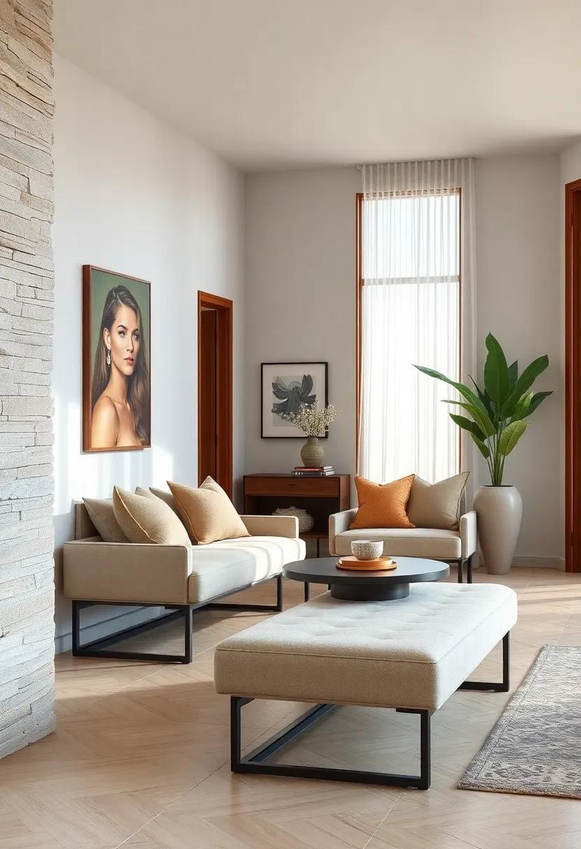 Visual Harmony Achieved Through Soft Upholstery Harmonizing with Natural Light and Wood Tones