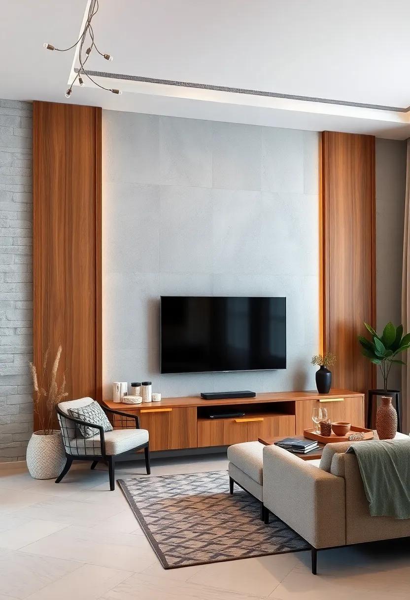 Create a Cozy Atmosphere by Framing Your TV With Warm Wooden Panels That Add Texture and Depth to the Wall