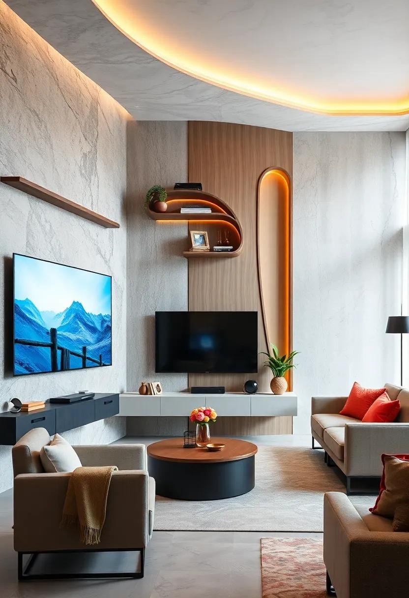 Incorporate Soft Curves and Organic Shapes in Shelving and Wall Panels to Soften the Technology-Centric Space