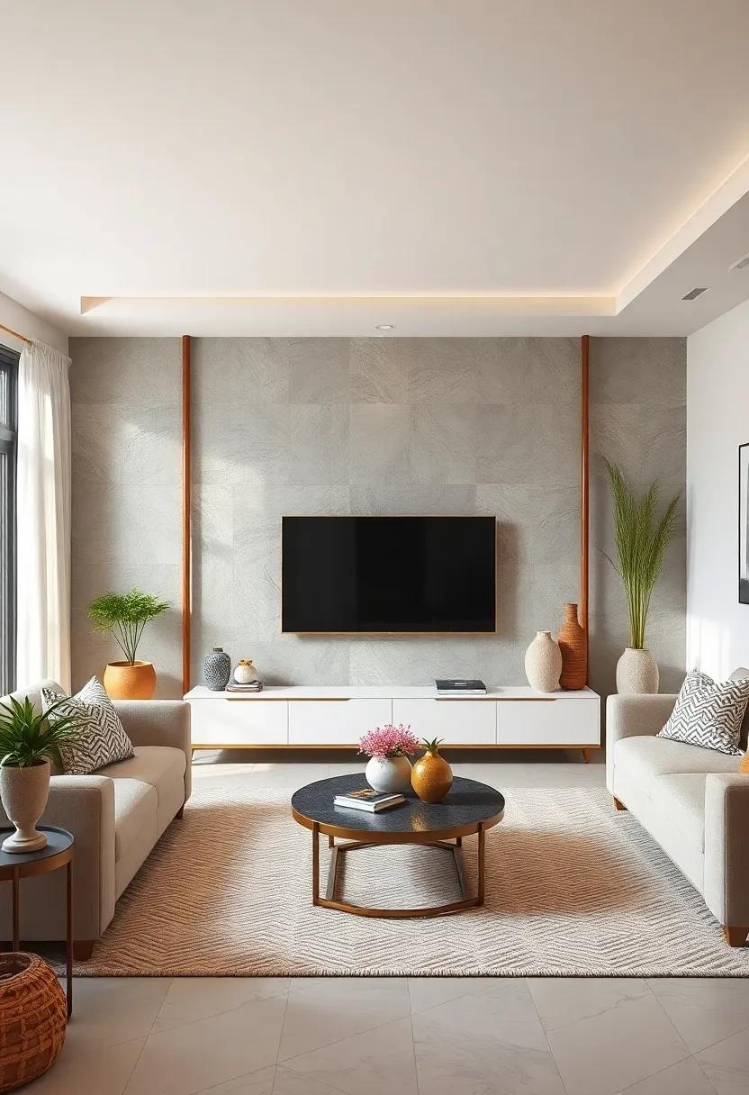 Introduce A Zen-Like Calm to the TV Wall With Bamboo Accents, Natural Fibers, and Soft Color Palettes