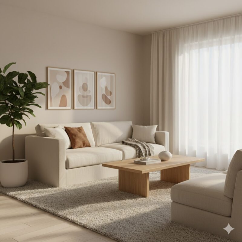 Soft minimalist living room