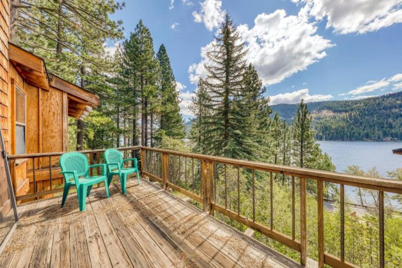 Lakeside cabin view