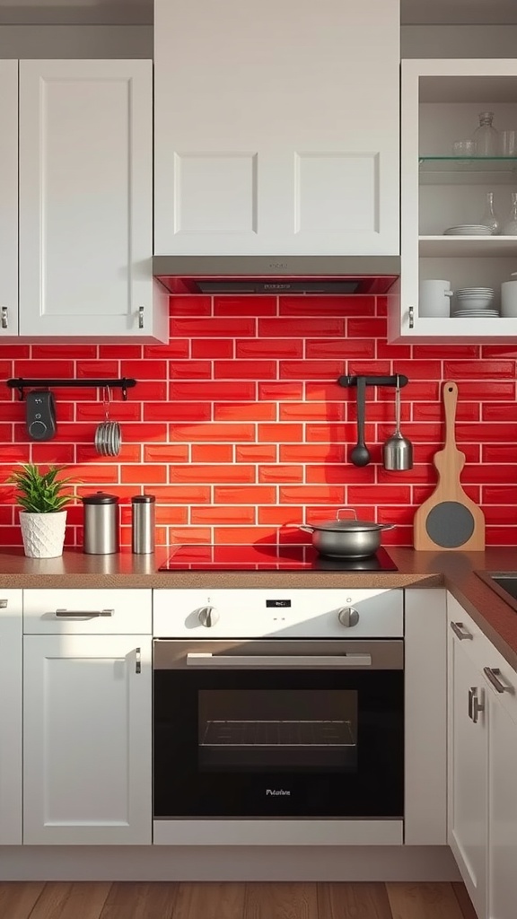 red backsplash ideas for a pop of color