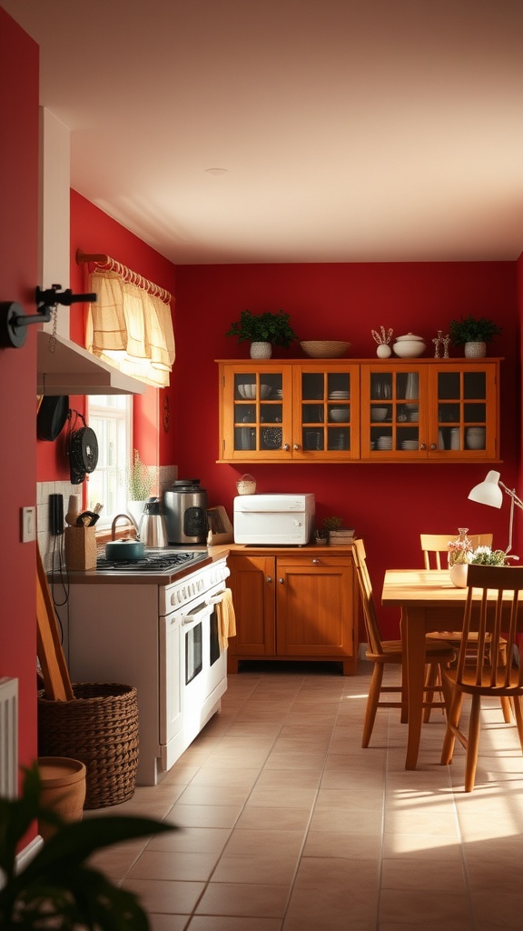 warm red walls for cozy ambiance