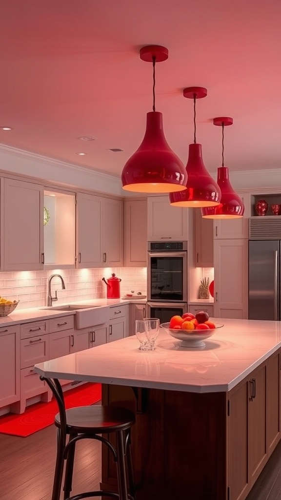 red lighting fixtures for dramatic effects